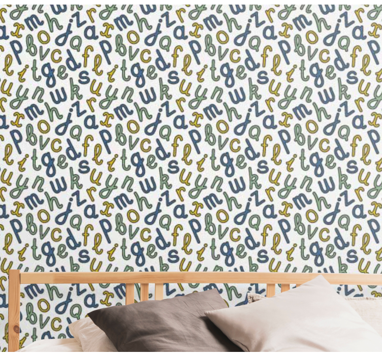 Papel tapiz letras mezcla de alfabetos - TenVinilo