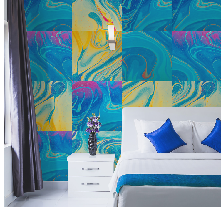 Papel pared abstracto baldosa gran formato lila - TenVinilo