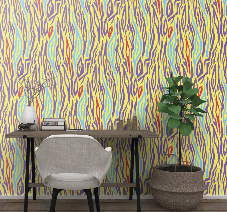 Papel pintado animal estampado cebra vintage - TenVinilo