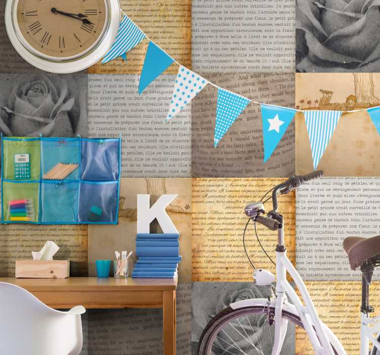 Papel pared  letras el principito comedor - TenVinilo