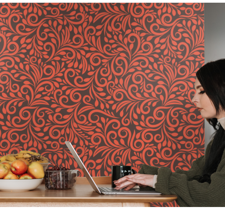 Papel pintado naturaleza Plantas rojas verticales - TenVinilo