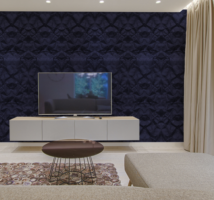 Papel pintado abstracto kraft azul marino - TenVinilo