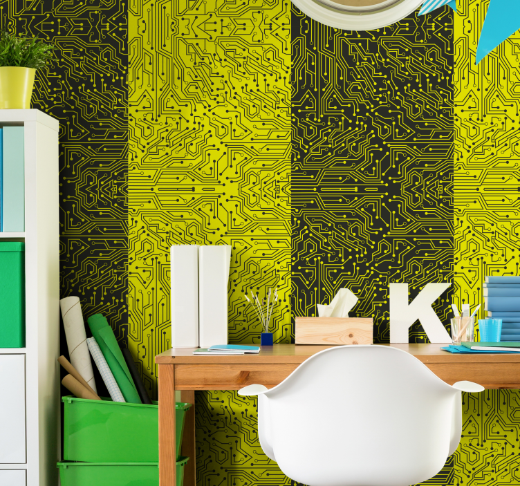 Papel pintado circuito abstracto - TenVinilo