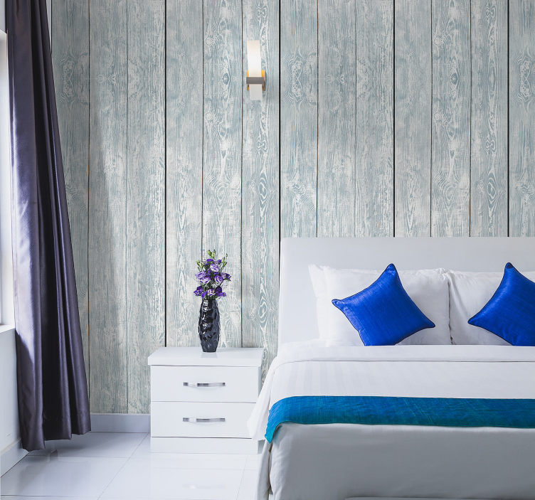 Papel pintado madera color gris - TenVinilo