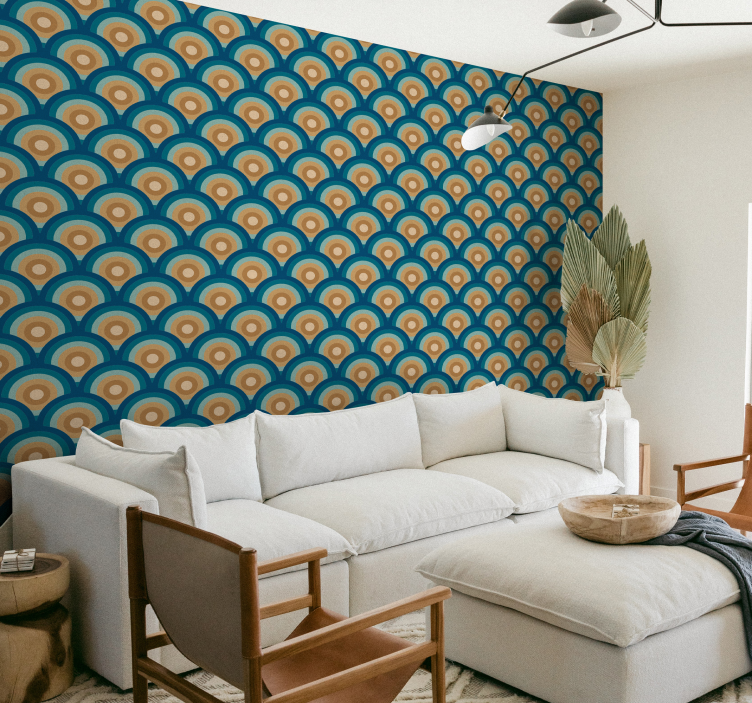 Papel pintado vintage de círculos de los años 60 - TenVinilo