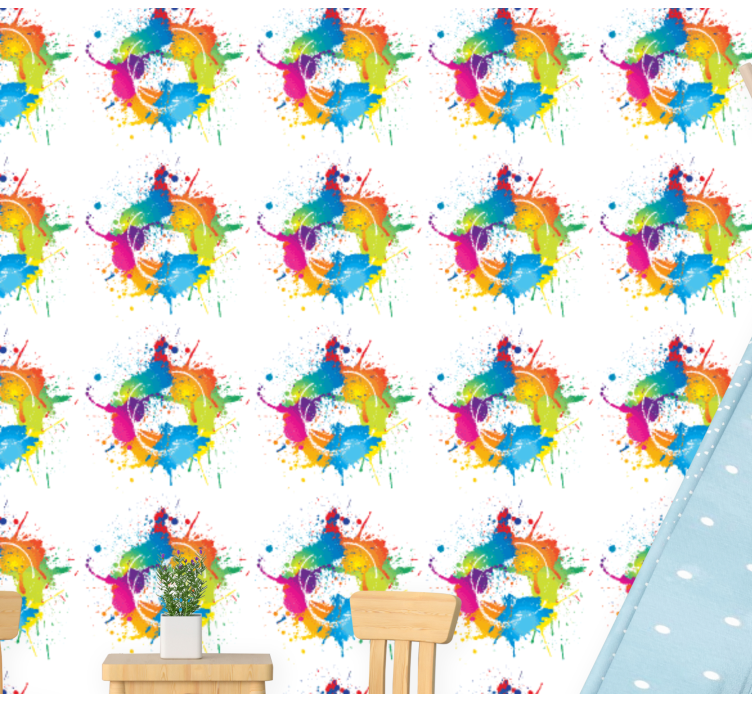 Papel tapiz arte efecto de pintura salpicada - TenVinilo