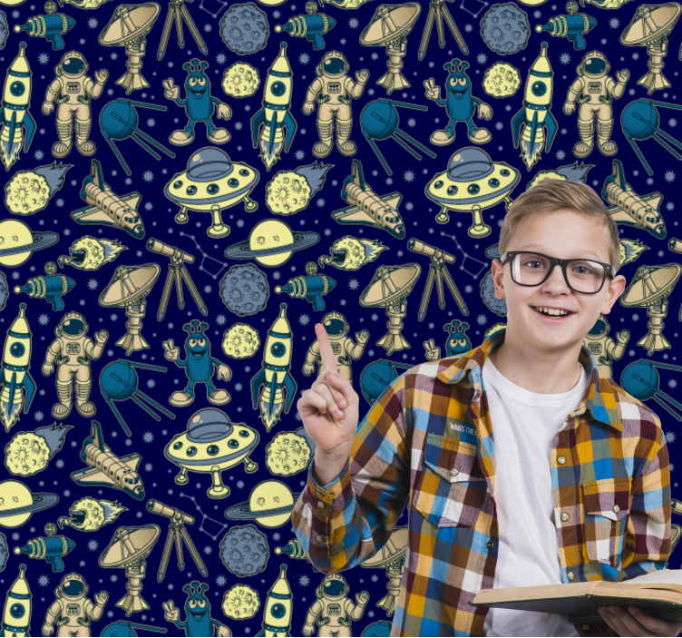 Papel tapiz arte tema de exploración espacial - TenVinilo