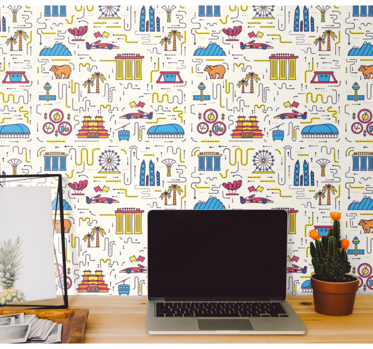 Papel tapiz ciudades diversión en el paisaje urbano - TenVinilo