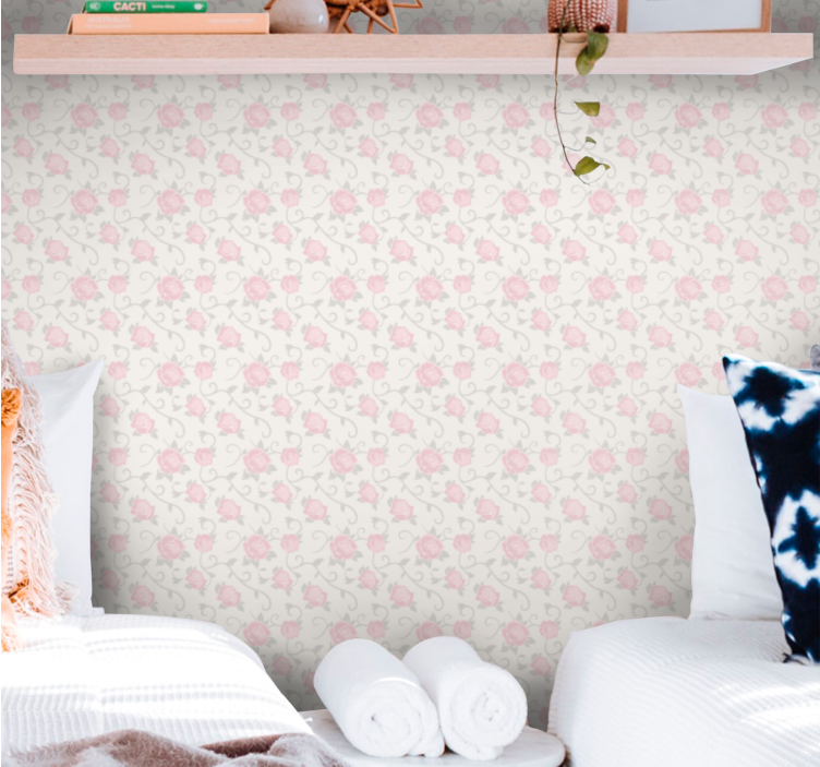 Papel tapiz floral flores ornamentales - TenVinilo