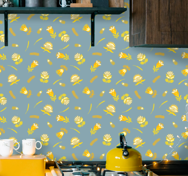 Papel tapiz flores delicia floral - TenVinilo