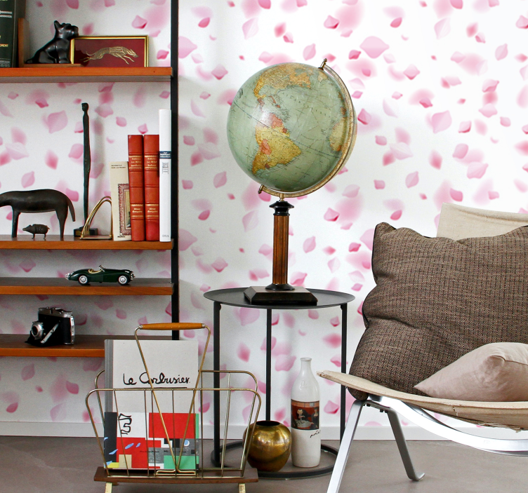 Papel tapiz flores motivo de pétalos - TenVinilo