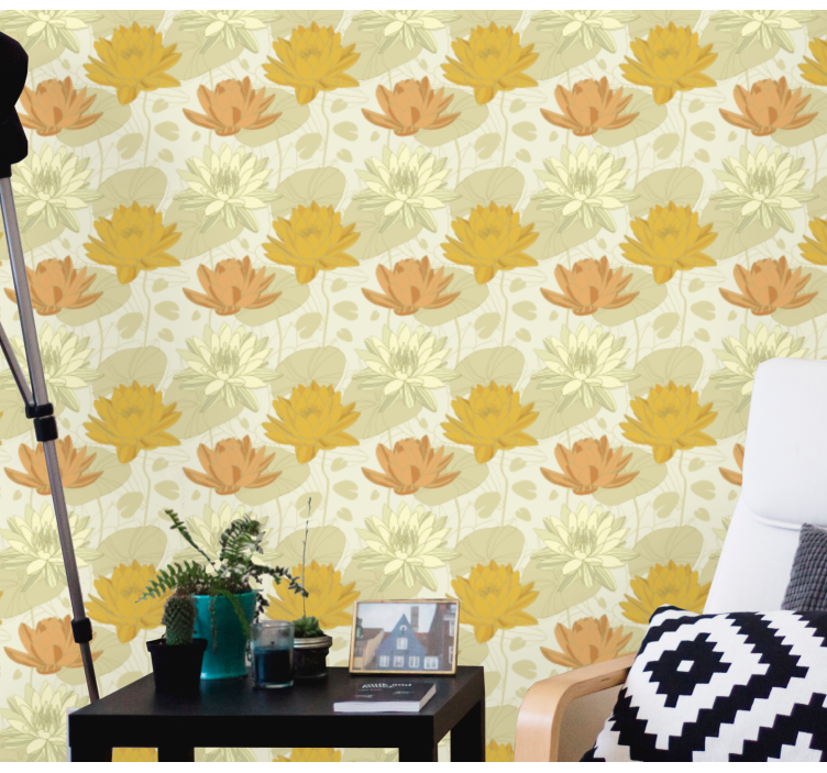 Papel tapiz flores patrón de arreglo floral - TenVinilo