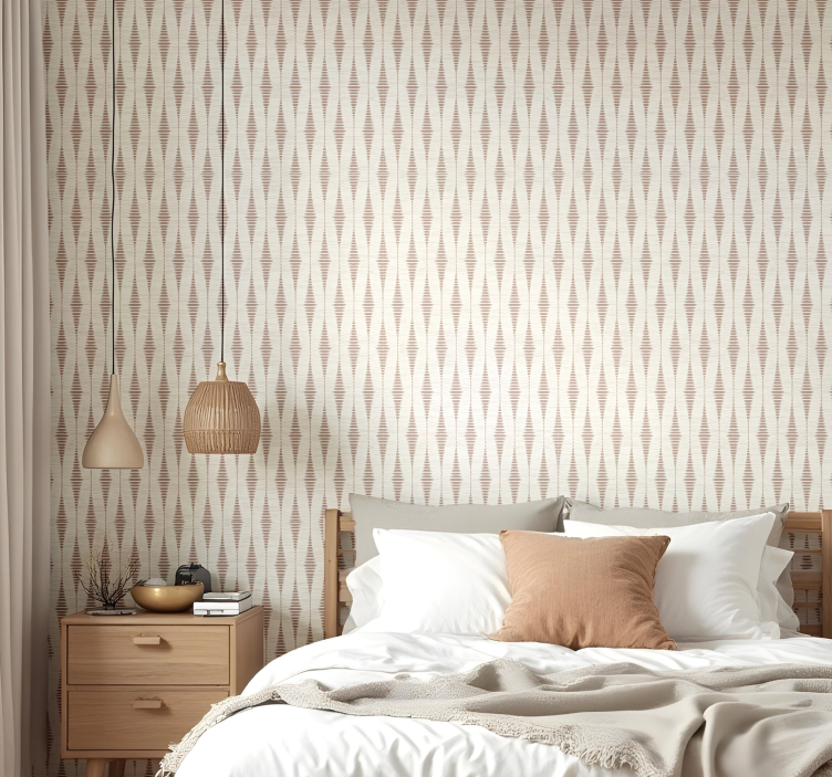 Papel tapiz geométrico mousse de moca rabaul ikat - TenVinilo