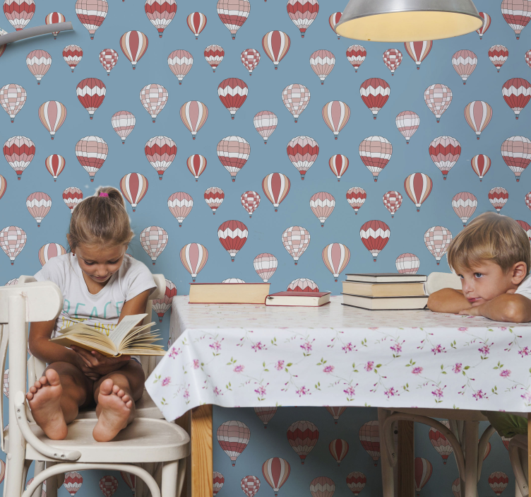 Papel tapiz infantil diseño con motivo de globo - TenVinilo