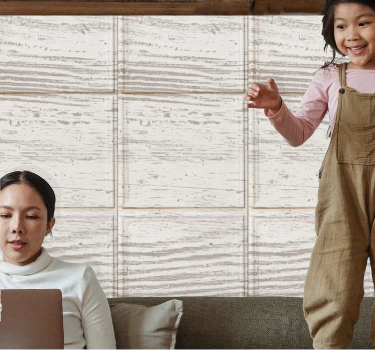 Papel tapiz piedra motivo de paneles beige - TenVinilo