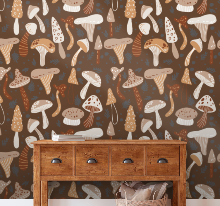Papel tapiz naturaleza mezcla de champiñones - TenVinilo
