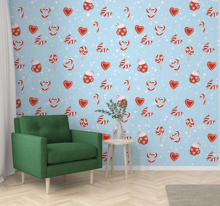 Papel tapiz navidad dulces festivos - TenVinilo