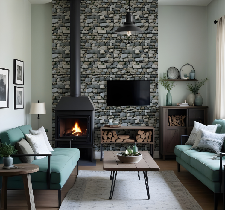 Papel tapiz piedra patrón realista - TenVinilo