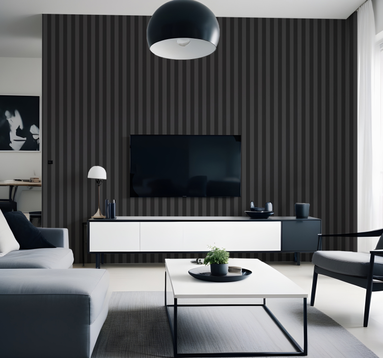 Papel tapiz rayas verticales tonos negros - TenVinilo